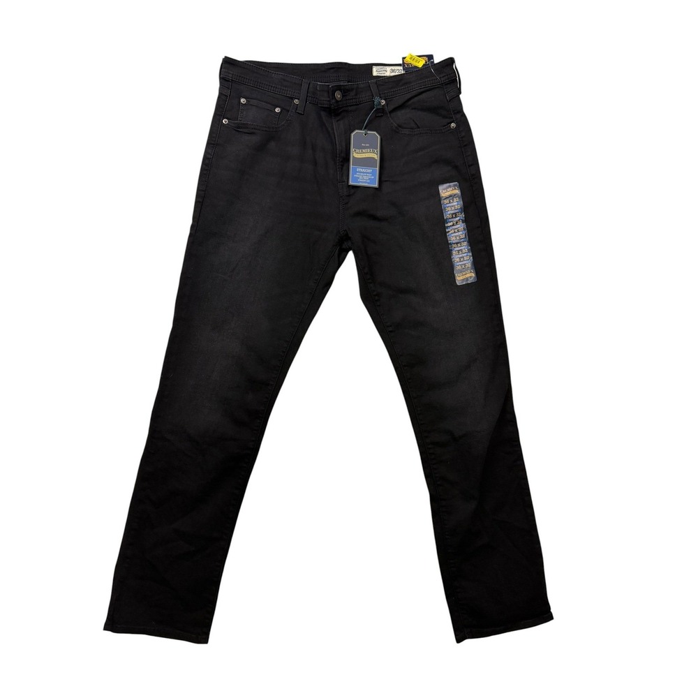 Cremieux Premium Denim Straight Leg Jeans Mens 36x32 Black Vintage Wash NWT